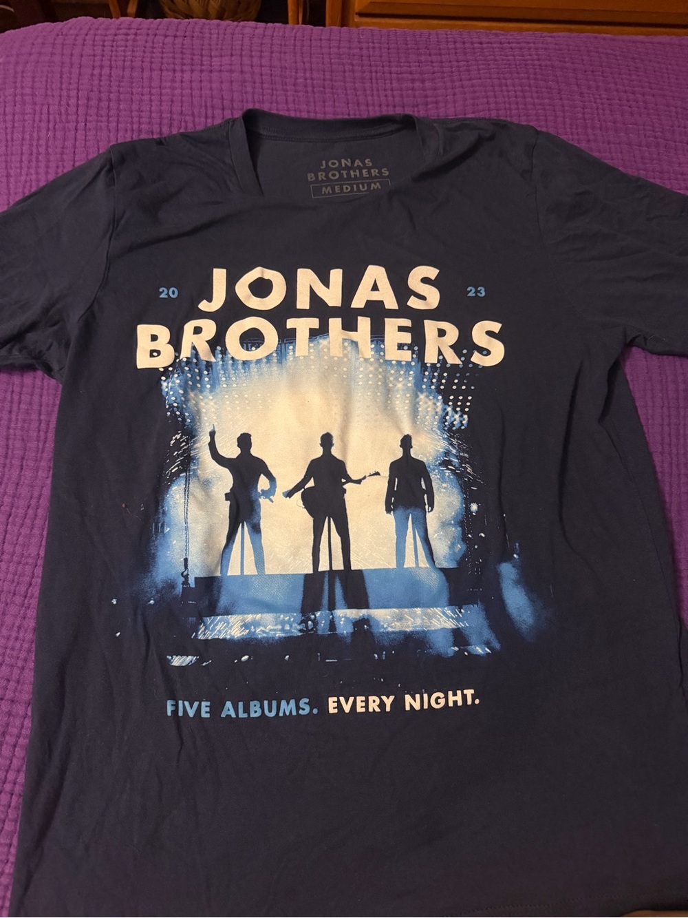 Men's Navy Graphic jonas brothers 2023 Tour T‑Shirt-Only worn once
